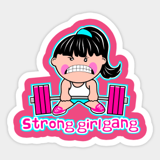 Gym girl, barbell girl, fitness girl, weightlifting Sticker